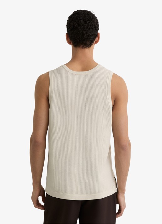 Reiss Watson singlet met structuur - achterkant 2 gebroken wit