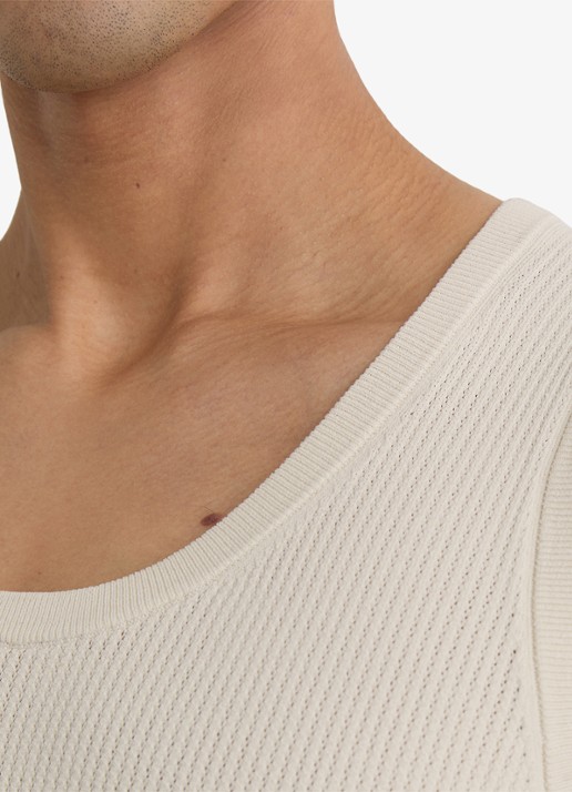 Reiss Watson singlet met structuur - detail 5 gebroken wit
