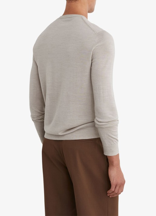Reiss Wessex fijngebreide trui van merino wol  - achterkant 3 beige