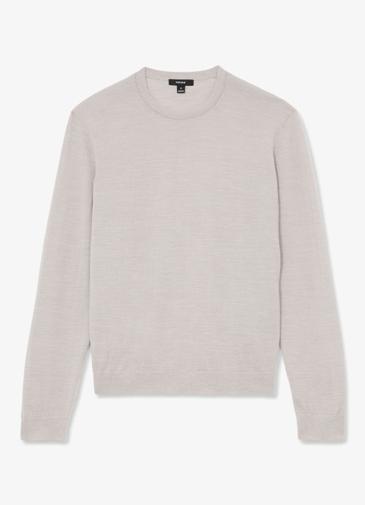 Reiss Wessex fijngebreide trui van merino wol  - voorkant 4 beige