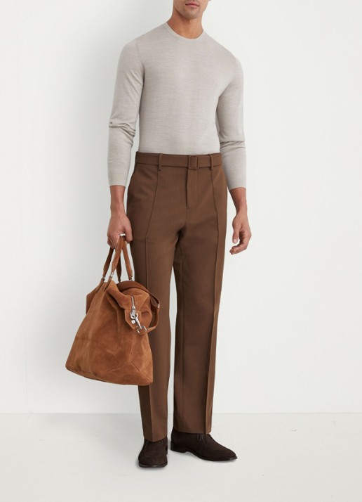 Reiss Wessex fijngebreide trui van merino wol  - voorkant 5 beige