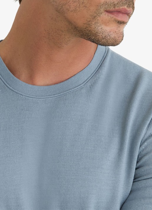 Reiss Wessex fijngebreide trui van merino wol  - detail 2 donkerblauw