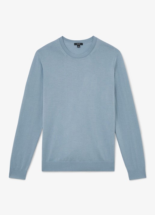 Reiss Wessex fijngebreide trui van merino wol  - voorkant 5 donkerblauw