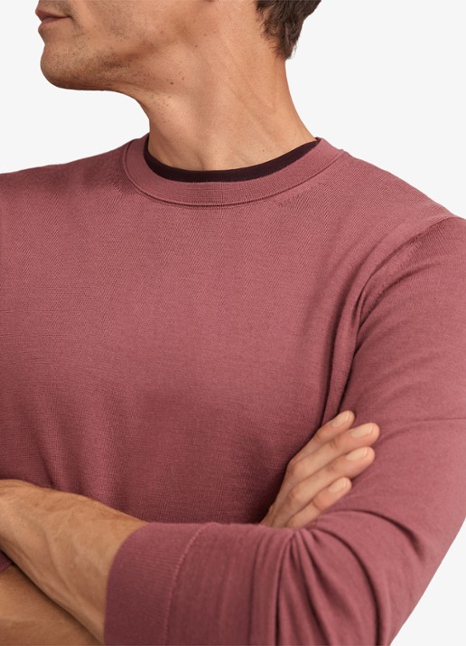 Reiss Wessex sweater van merino wol - detail 2 oudroze