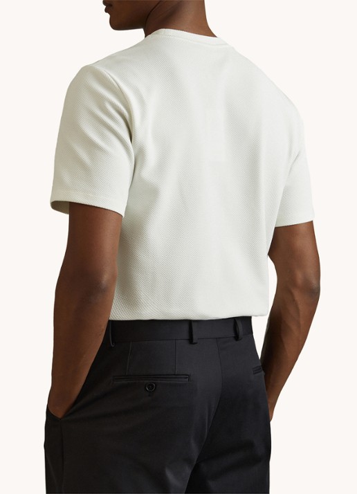 Reiss Wick T-shirt met structuur - achterkant 5 wit