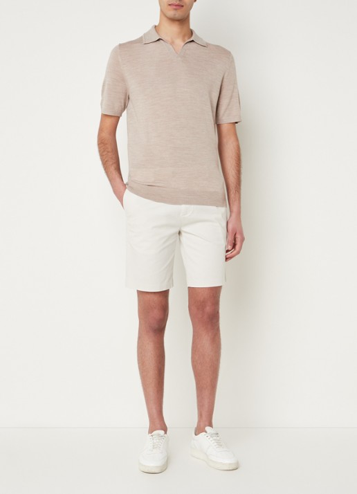 Reiss Wicket straight fit korte chino met steekzakken  - voorkant 2 gebroken wit