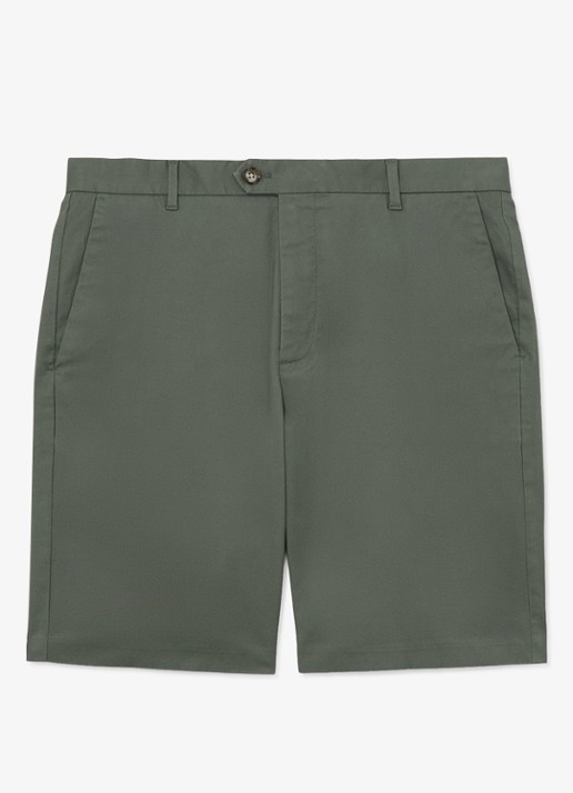 Reiss Wicket straight fit korte chino met steekzakken - voorkant 2 groen