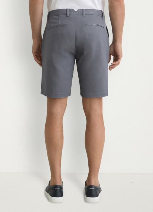 Reiss Wide fit korte chino met structuur - achterkant airforce blue / blauw
