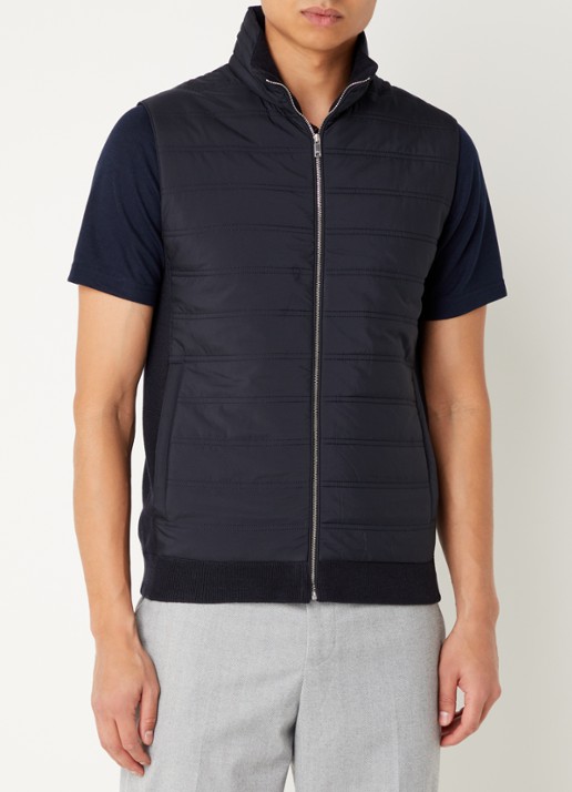 Reiss William fijngebreid gilet in wolblend met gewatteerd voorpand