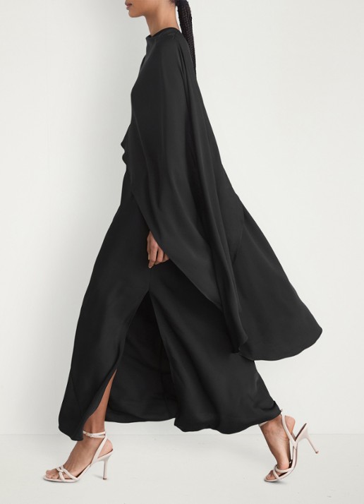 Reiss Winnie maxi jurk met cape - detail 4 black / zwart