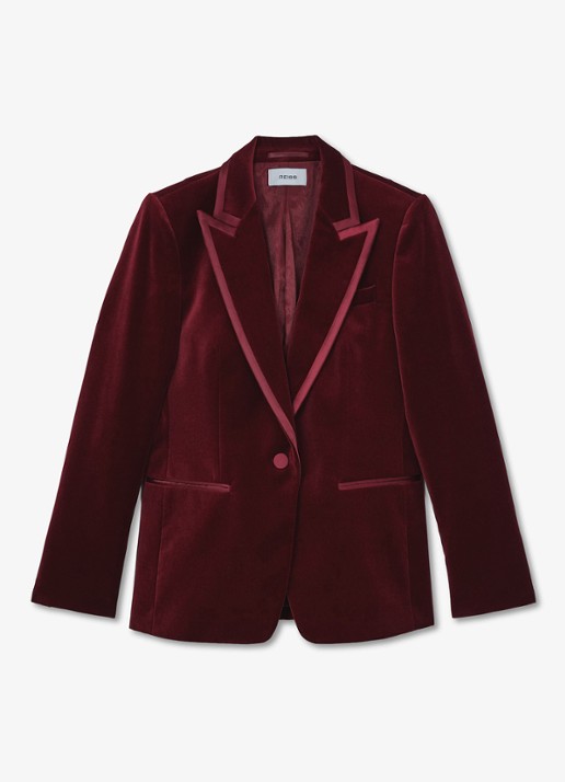 Reiss Wren single-breasted blazer van fluweel