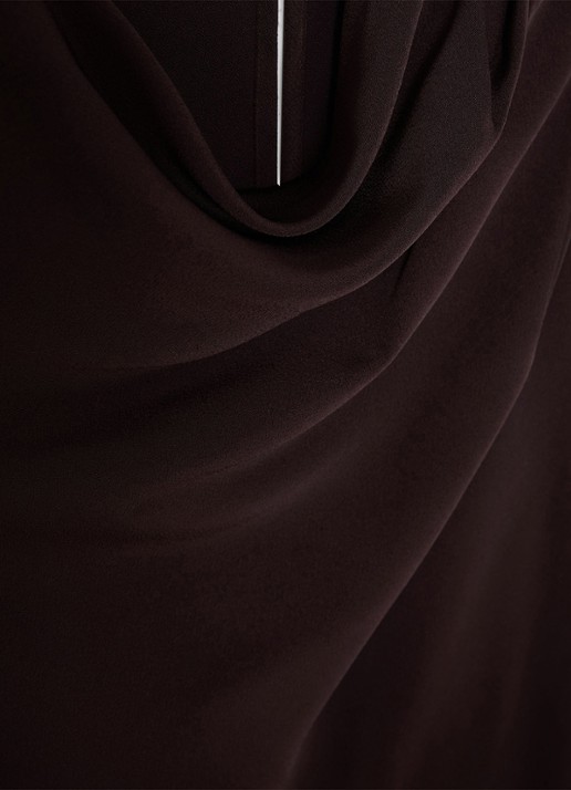 Reiss WRENLEY Drape-Detail Layered Mini Dress - detail 7 chocoladebruin