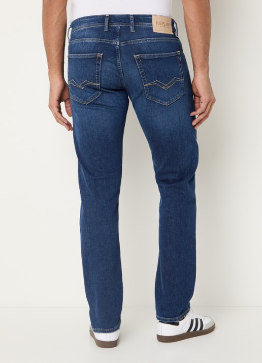 Replay 573 slim fit jeans met donkere wassing - achterkant 5 indigo