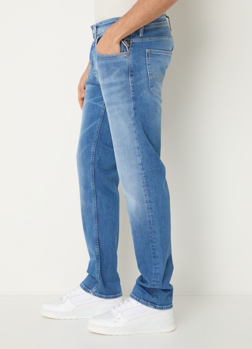 Replay 574 straight leg jeans met medium wassing - detail 5 indigo