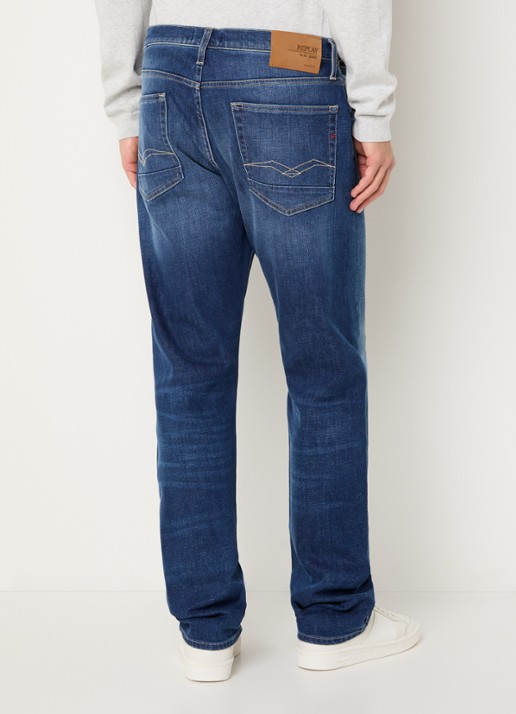Replay Aideen loose fit jeans met donkere wassing - achterkant 5 indigo