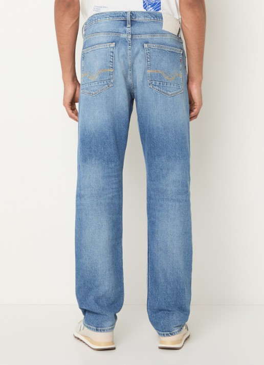 Replay Aideen straight leg jeans met lichte wassing - achterkant 5 indigo