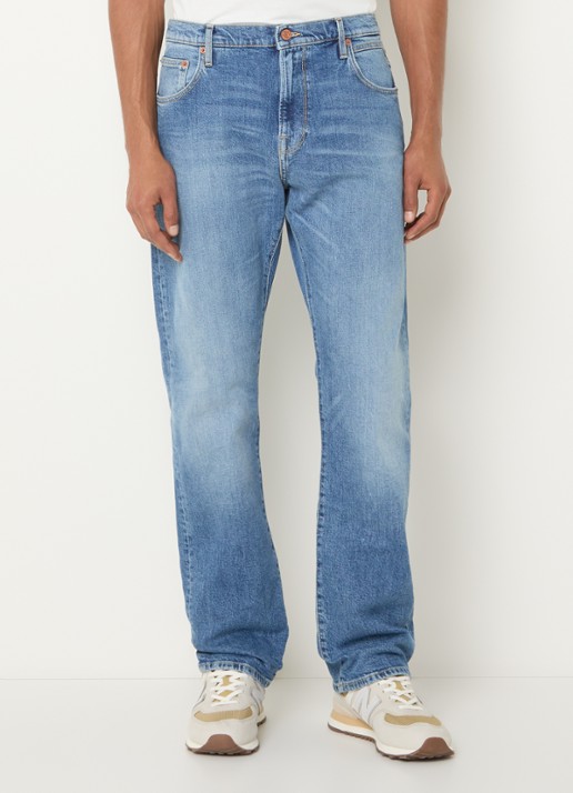 Replay Aideen straight leg jeans met lichte wassing - detail indigo