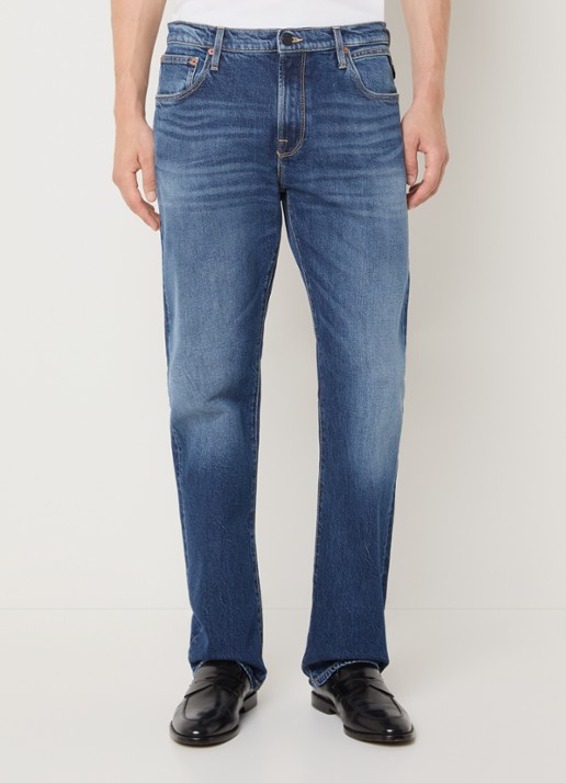 Replay Aideen straight leg jeans met medium wassing - detail 2 indigo