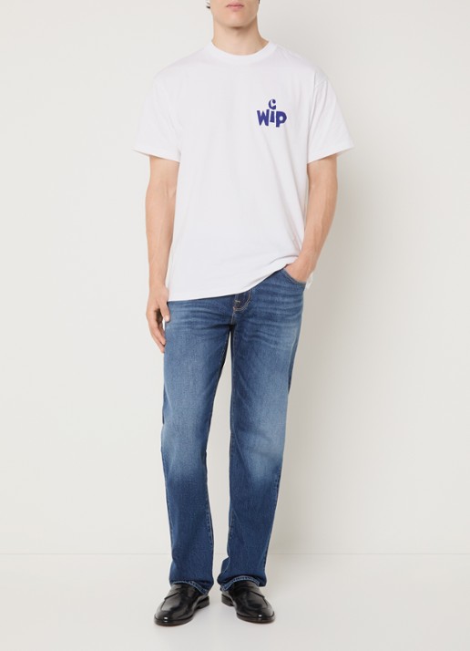 Replay Aideen straight leg jeans met medium wassing - voorkant 5 indigo