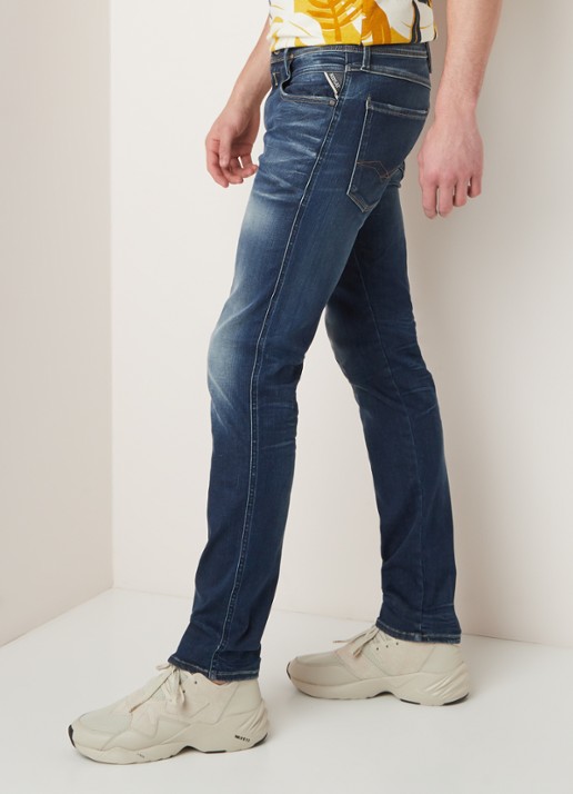 Replay Anbass Hyperflex slim fit jeans met stretch - detail 2 indigo