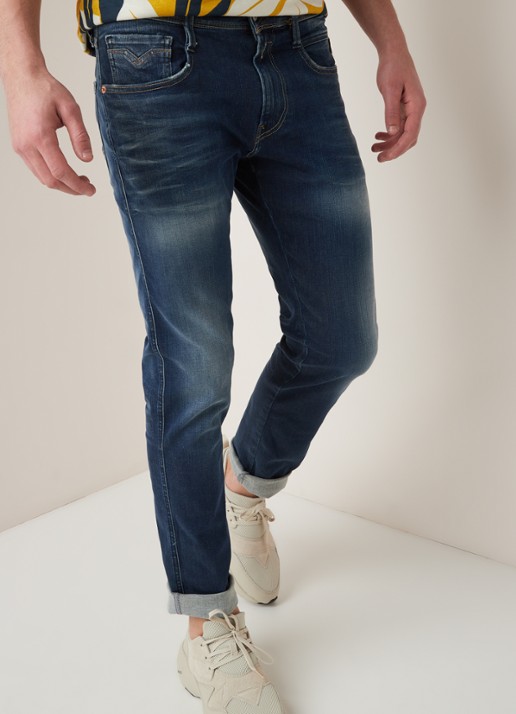 Replay Anbass Hyperflex slim fit jeans met stretch - detail 3 indigo