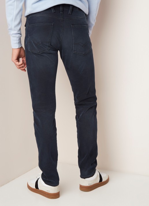 Replay Anbass Hyperflex+ tapered jeans met stretch - achterkant indigo