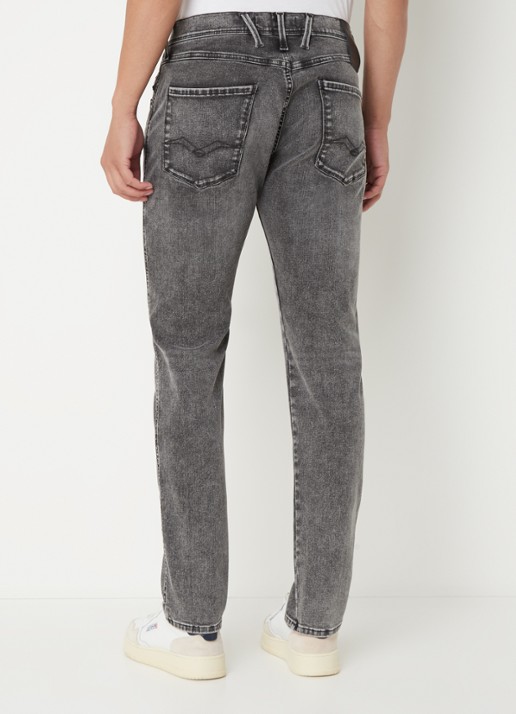 Replay Anbass slim fit jeans met gekleurde wassing - achterkant grijs
