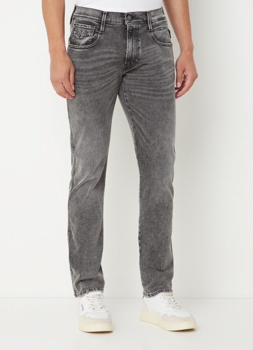 Replay Anbass slim fit jeans met gekleurde wassing - detail 2 grijs
