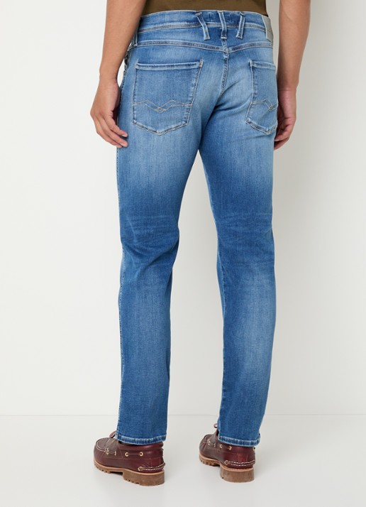 Replay Anbass slim fit jeans met medium wassing - achterkant 5 indigo