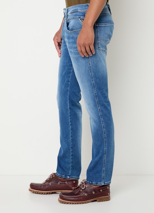 Replay Anbass slim fit jeans met medium wassing - detail 2 indigo