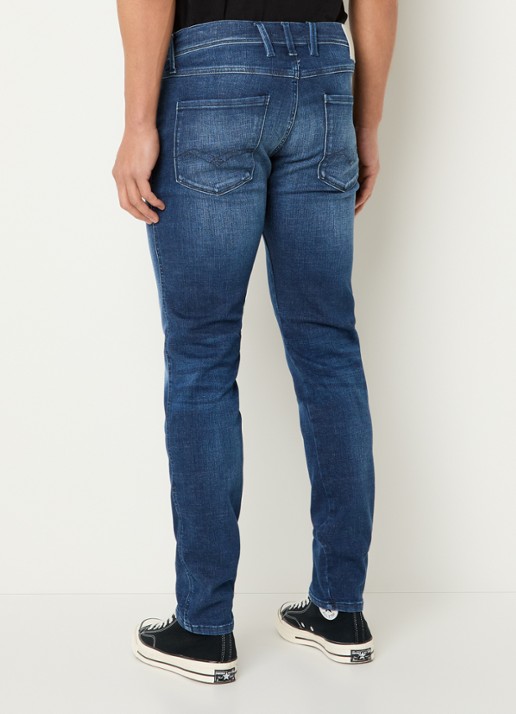 Replay Anbass slim fit jeans met medium wassing - achterkant 3 indigo