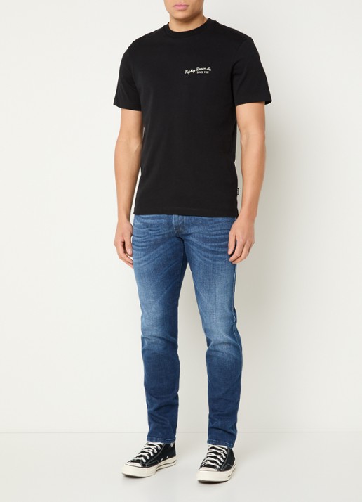 Replay Anbass slim fit jeans met medium wassing - voorkant 2 indigo
