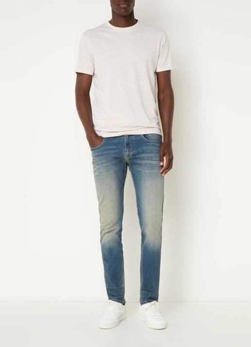 Replay Anbass slim fit jeans met steekzakken - voorkant 2 indigo