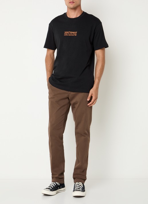 Replay Benini slim fit chino met steekzakken - voorkant 2 lichtbruin