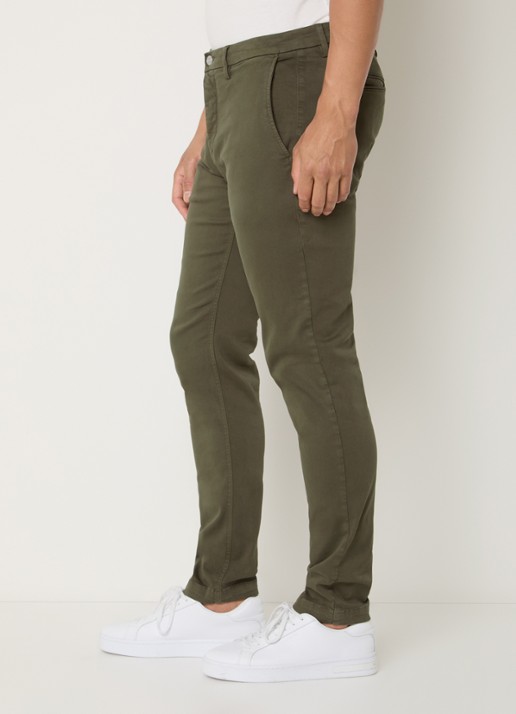 Replay Benni regular fit chino met steekzakken - detail 5 mosgroen