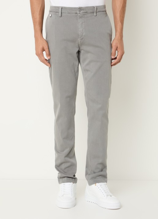 Replay Benni slim fit broek met steekzakken - detail 4 lichtgrijs
