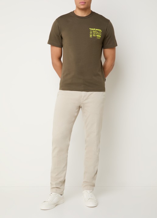 Replay Benni slim fit broek met steekzakken - voorkant 3 beige