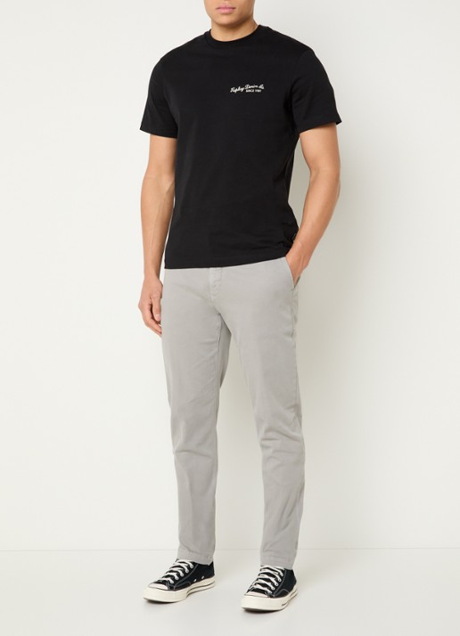 Replay Benni slim fit broek met steekzakken - voorkant 5 lichtgrijs