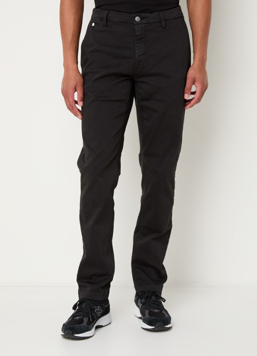Replay Benni straight fit chino met steekzakken - detail 3 zwart