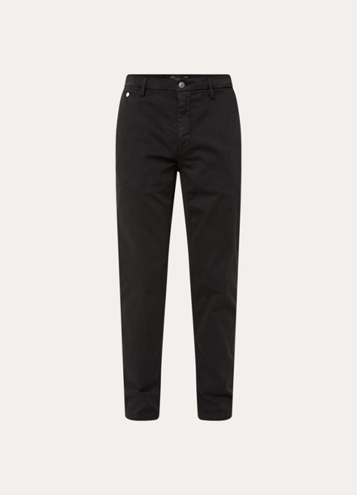 Replay Benni straight fit chino met steekzakken - voorkant zwart