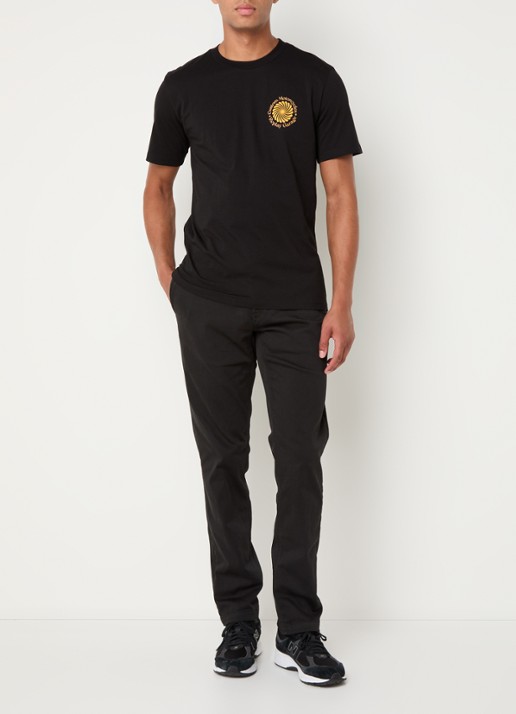 Replay Benni straight fit chino met steekzakken - voorkant 2 zwart