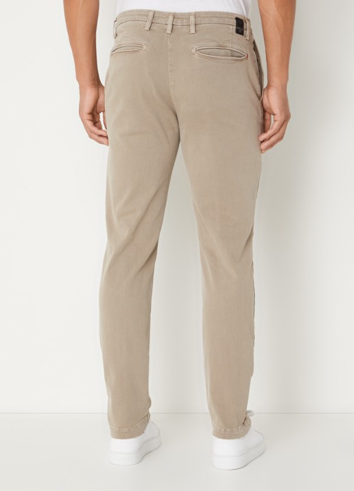 Replay Benni straight fit chino met steekzakken - achterkant 3 khaki