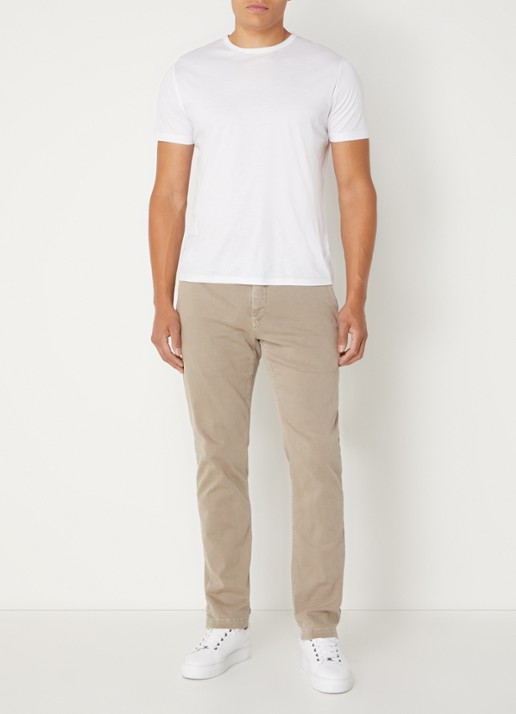 Replay Benni straight fit chino met steekzakken - voorkant 5 khaki
