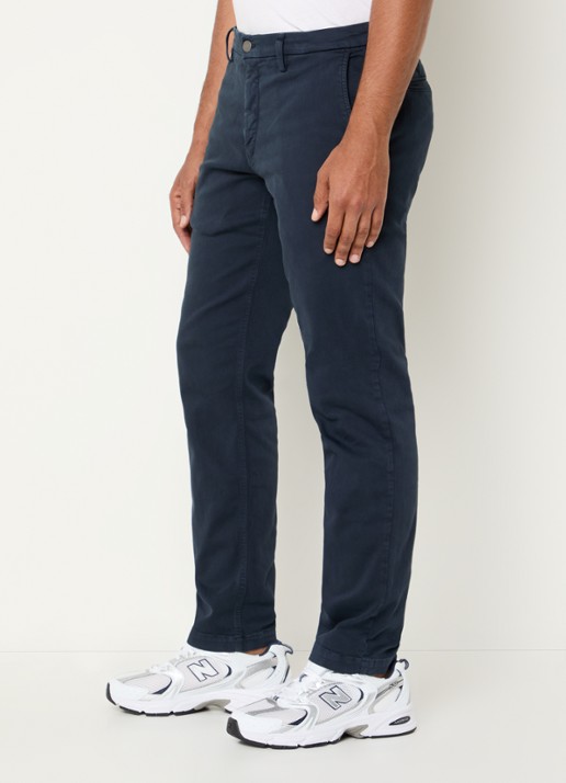 Replay Benni straight fit chino met steekzakken - detail 3 donkerblauw