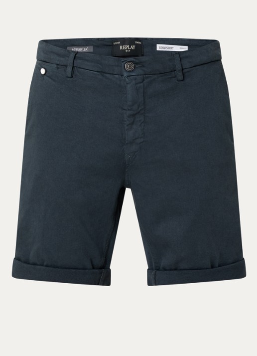 Replay Benni straight fit korte chino met steekzakken