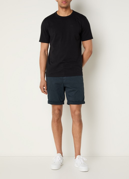Replay Benni straight fit korte chino met steekzakken - voorkant 4 donkerblauw
