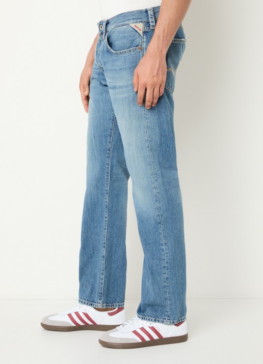 Replay Deryck straight leg jeans met steekzakken - detail 5 lichtblauw