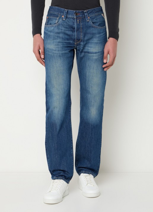Replay Deryck straight leg jeans met steekzakken - detail 6 indigo