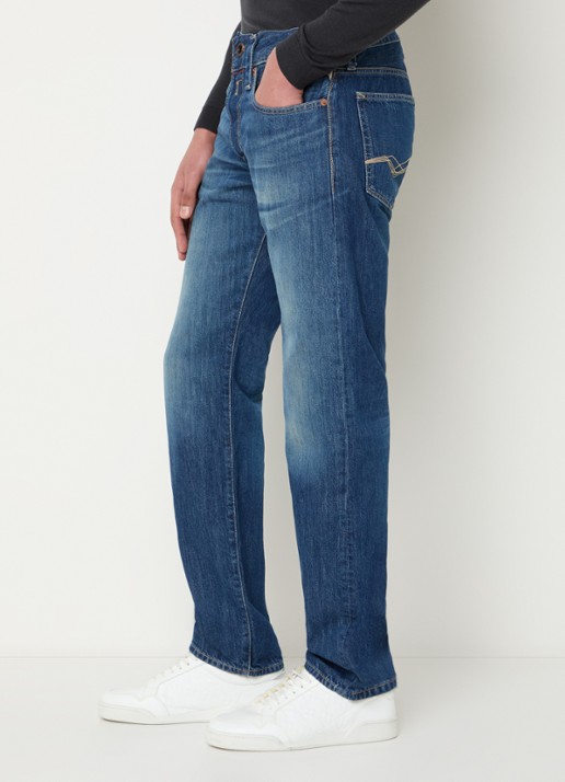 Replay Deryck straight leg jeans met steekzakken - detail 7 indigo