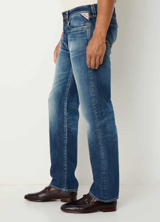 Replay Deryck straight leg jeans met steekzakken - detail 9 indigo